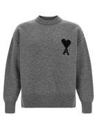 Ami Paris Grey Ami De Coeur Sweater Grey