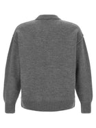 Ami Paris Grey Ami De Coeur Sweater Grey