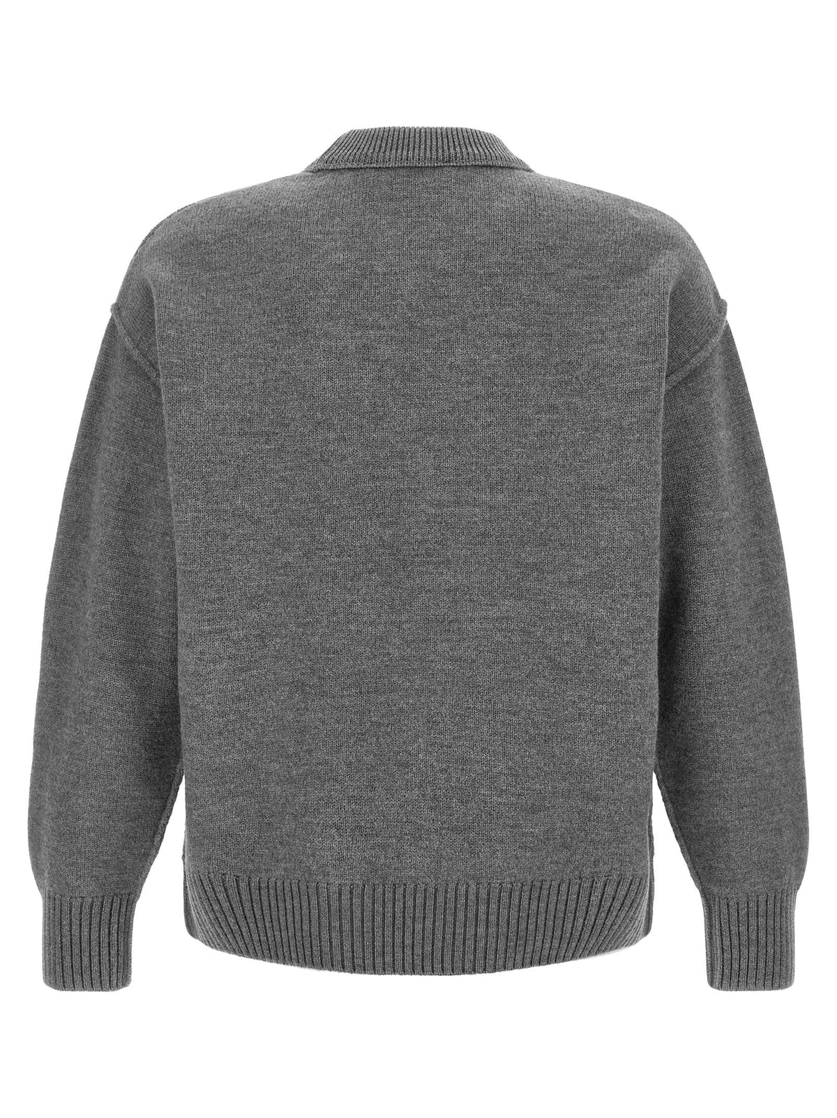 Ami Paris Grey Ami De Coeur Sweater Grey