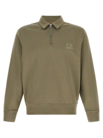 C.P. Company Grey Cotton Fleece Sweatshirt Grey