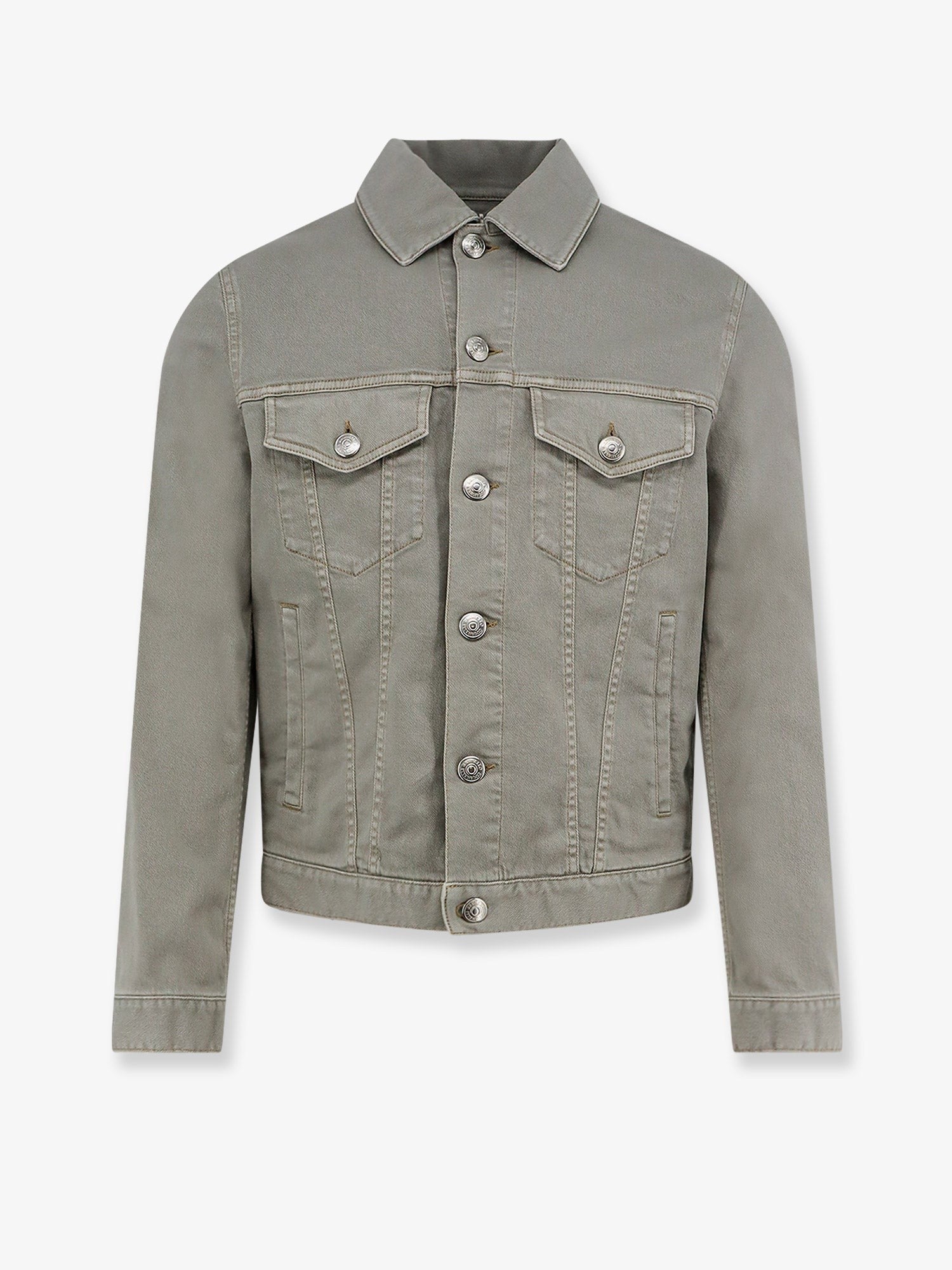 Brunello Cucinelli Men's Grey Denim Jacket Brown