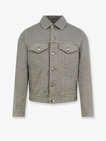 Brunello Cucinelli Men's Grey Denim Jacket Brown