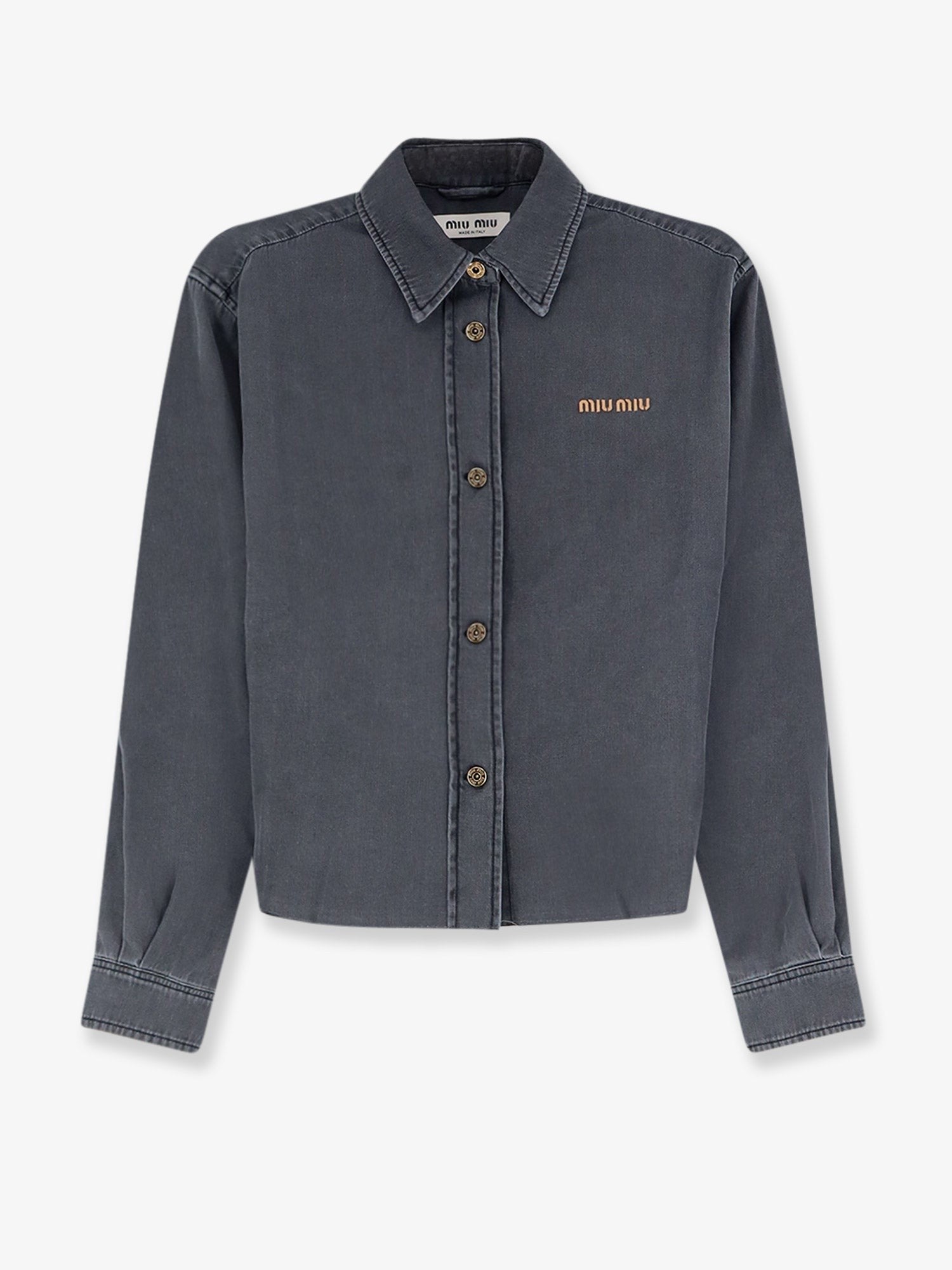 Miu Miu Women's Grey Light Denim Shirt Black