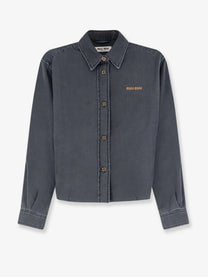 Miu Miu Women's Grey Light Denim Shirt Black