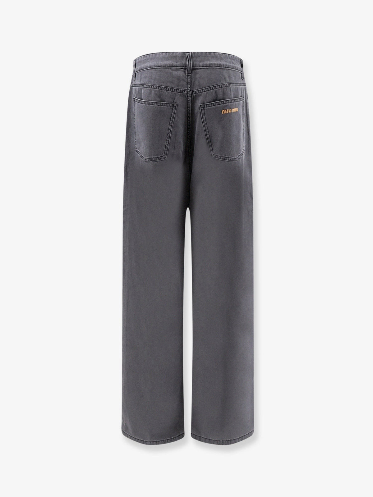 Miu Miu Women's Grey Light Denim Trousers Black, view 2