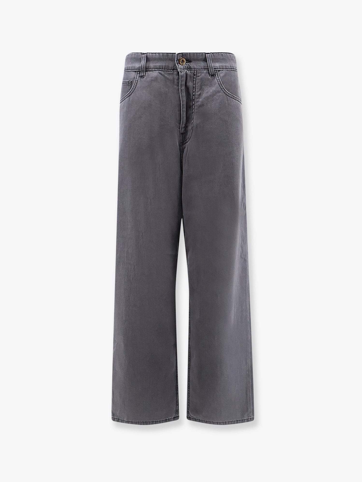 Miu Miu Women's Grey Light Denim Trousers Black