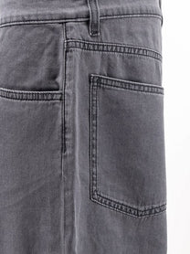 Miu Miu Women's Grey Light Denim Trousers Black