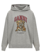 Ganni Grey Tiger Hoodie Grey
