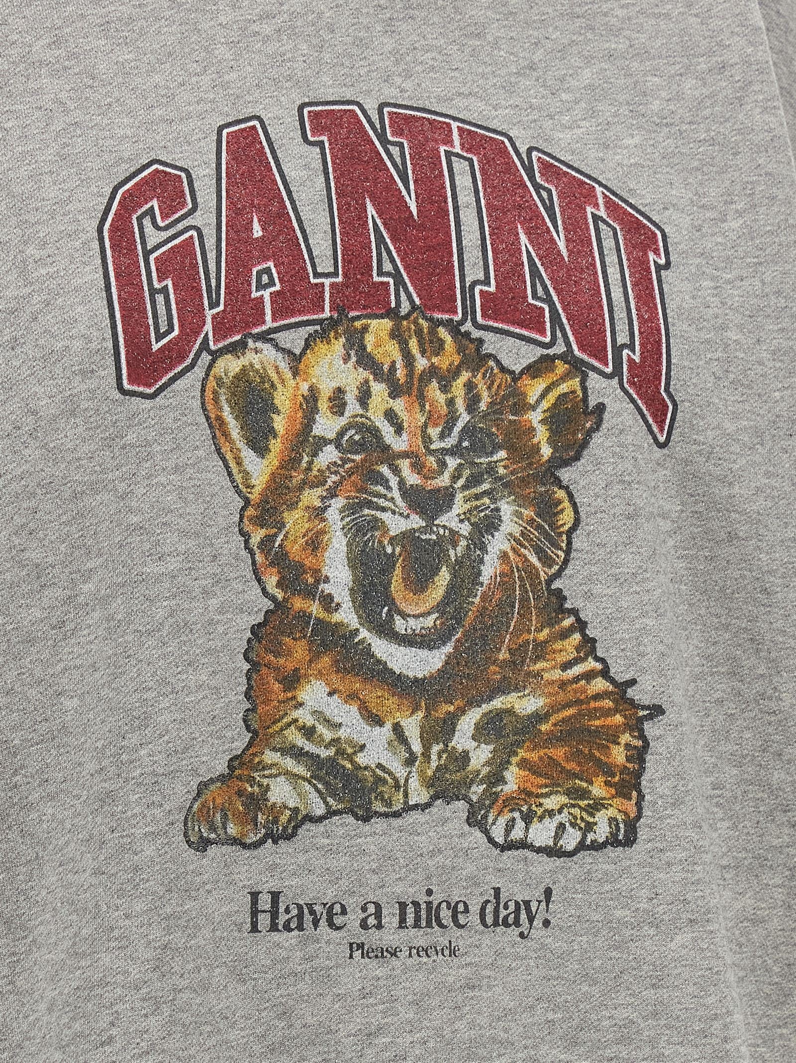 Ganni Grey Tiger Hoodie Grey