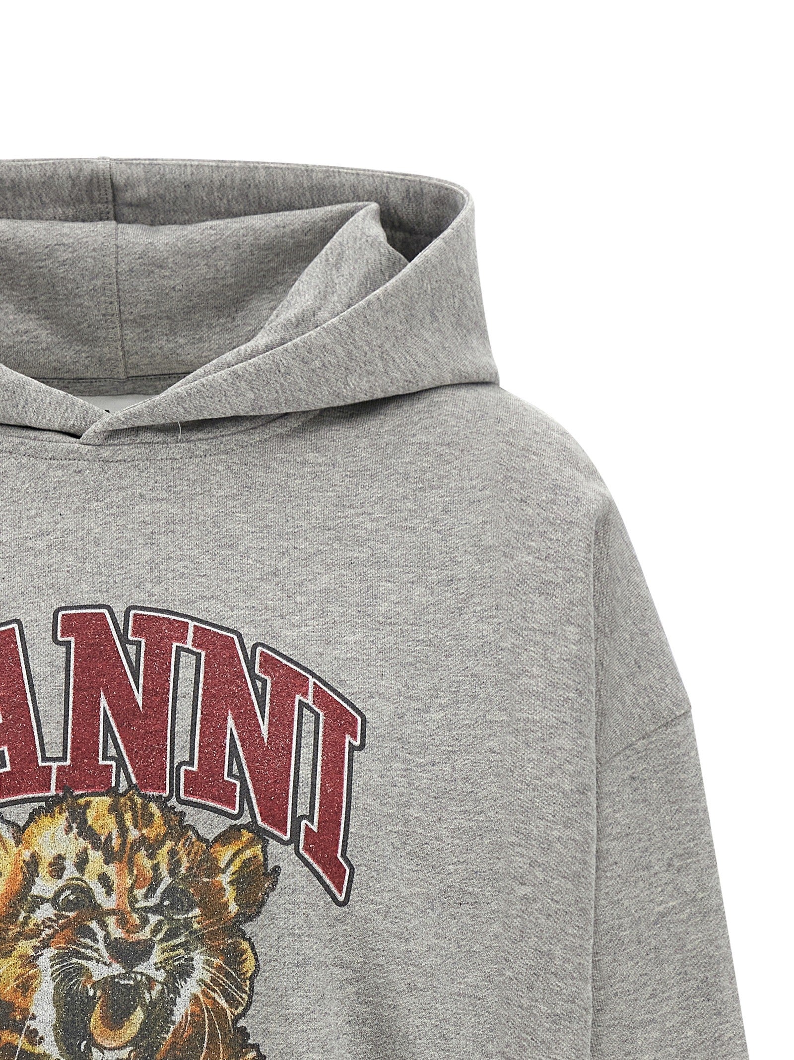 Ganni Grey Tiger Hoodie Grey