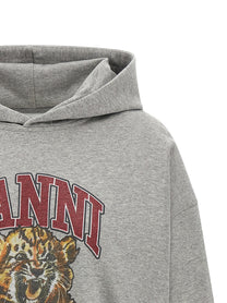 Ganni Grey Tiger Hoodie Grey