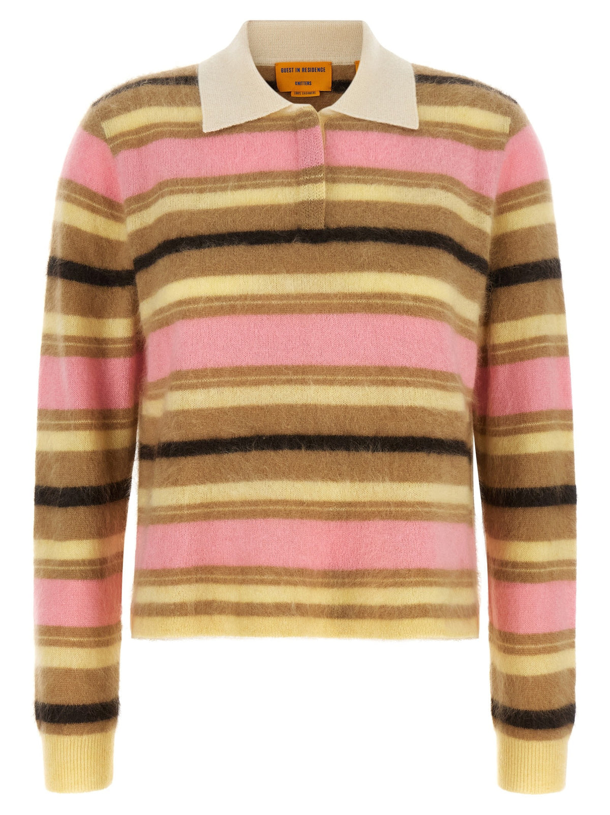 Guest In Residence Grizzly Cropped Rugby Polo Shirt Gold