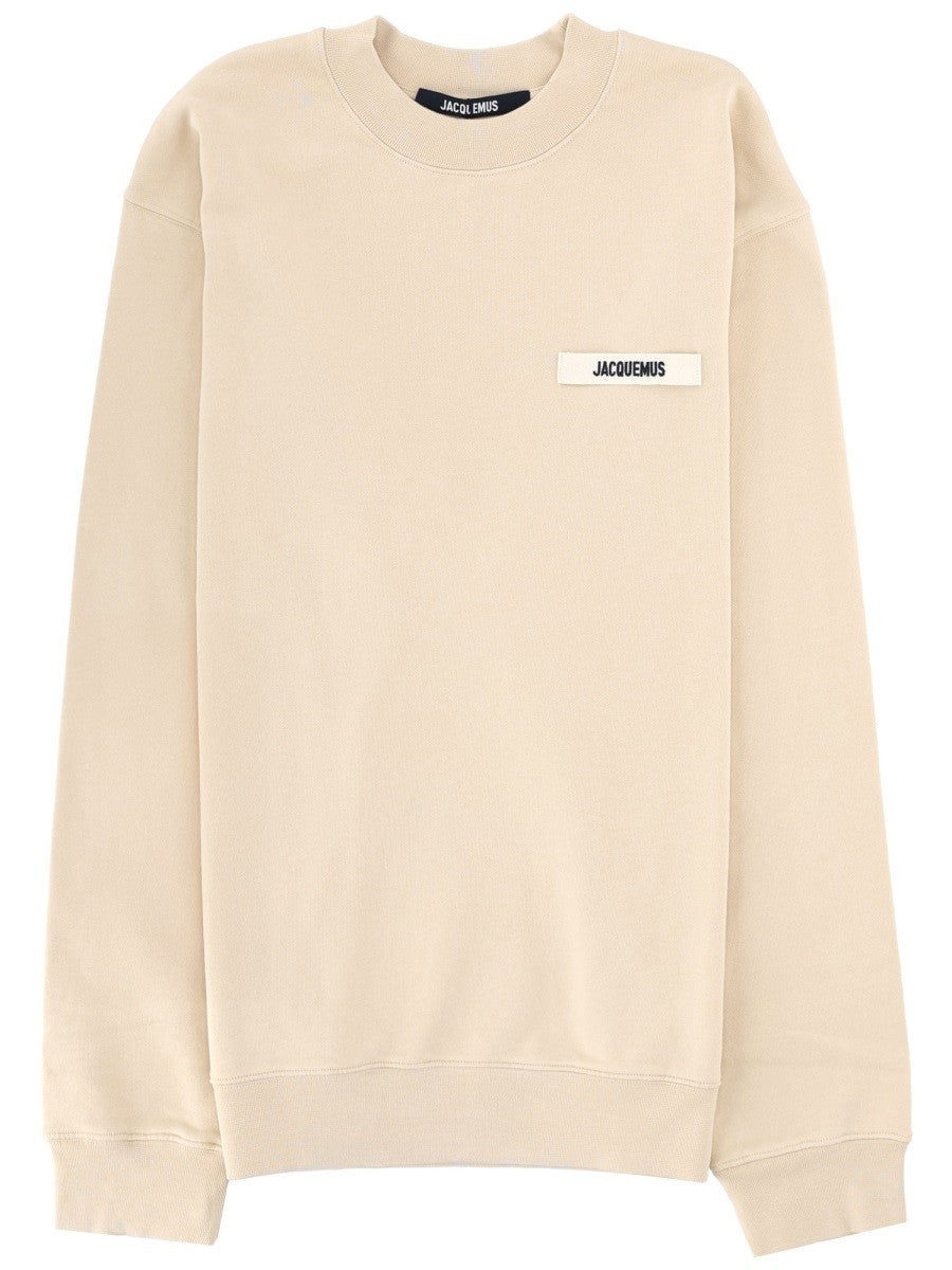 JACQUEMUS Men's Grosgrain Sweatshirt Beige