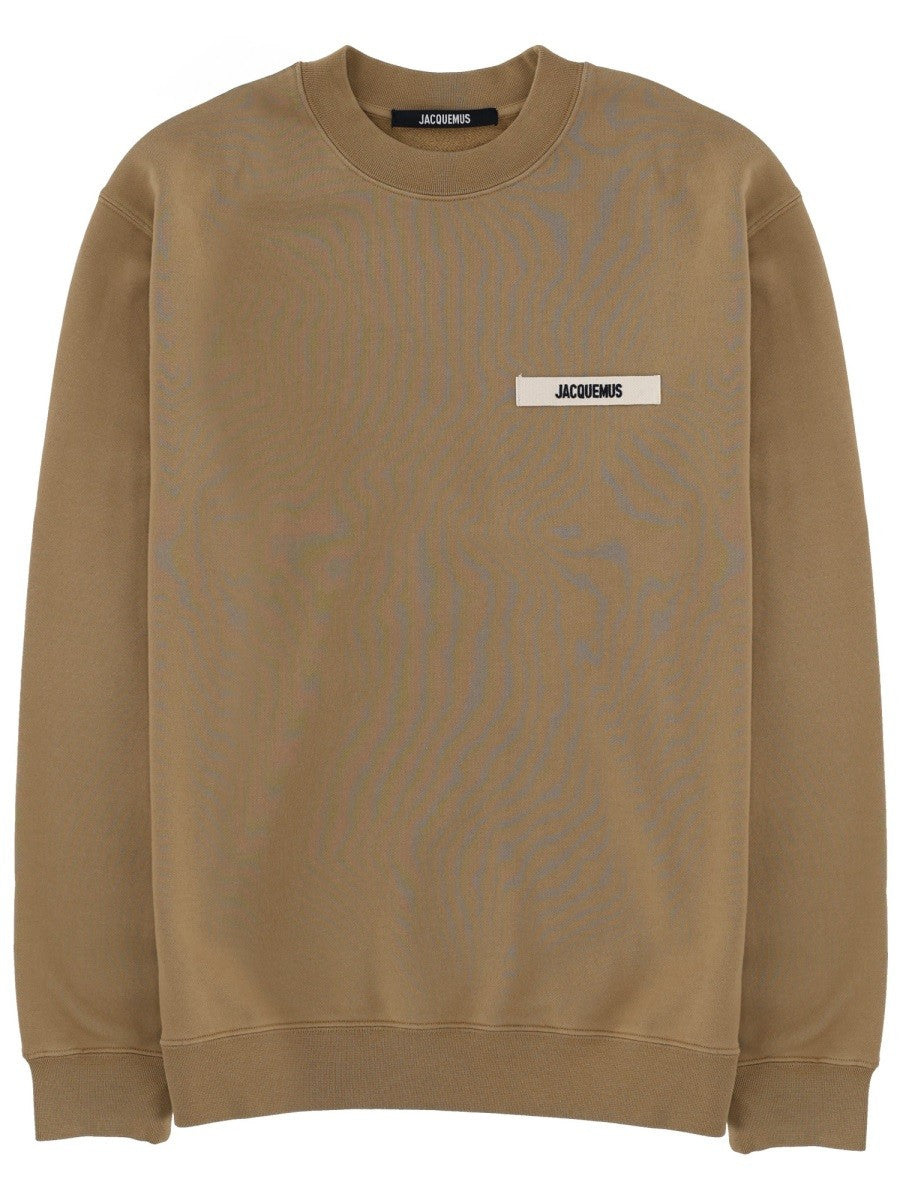 JACQUEMUS Men's Grosgrain Sweatshirt Beige JACQUEMUS