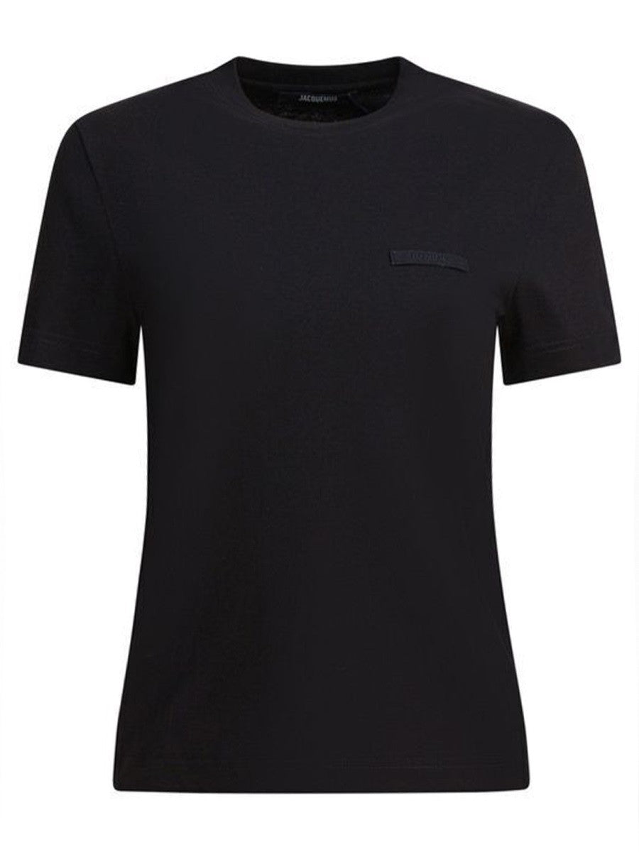 JACQUEMUS Women's Grosgrain Short Sleeve Shirt Black