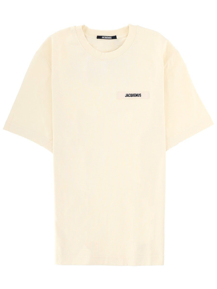 JACQUEMUS Men's Grosgrain Shirt Beige JACQUEMUS