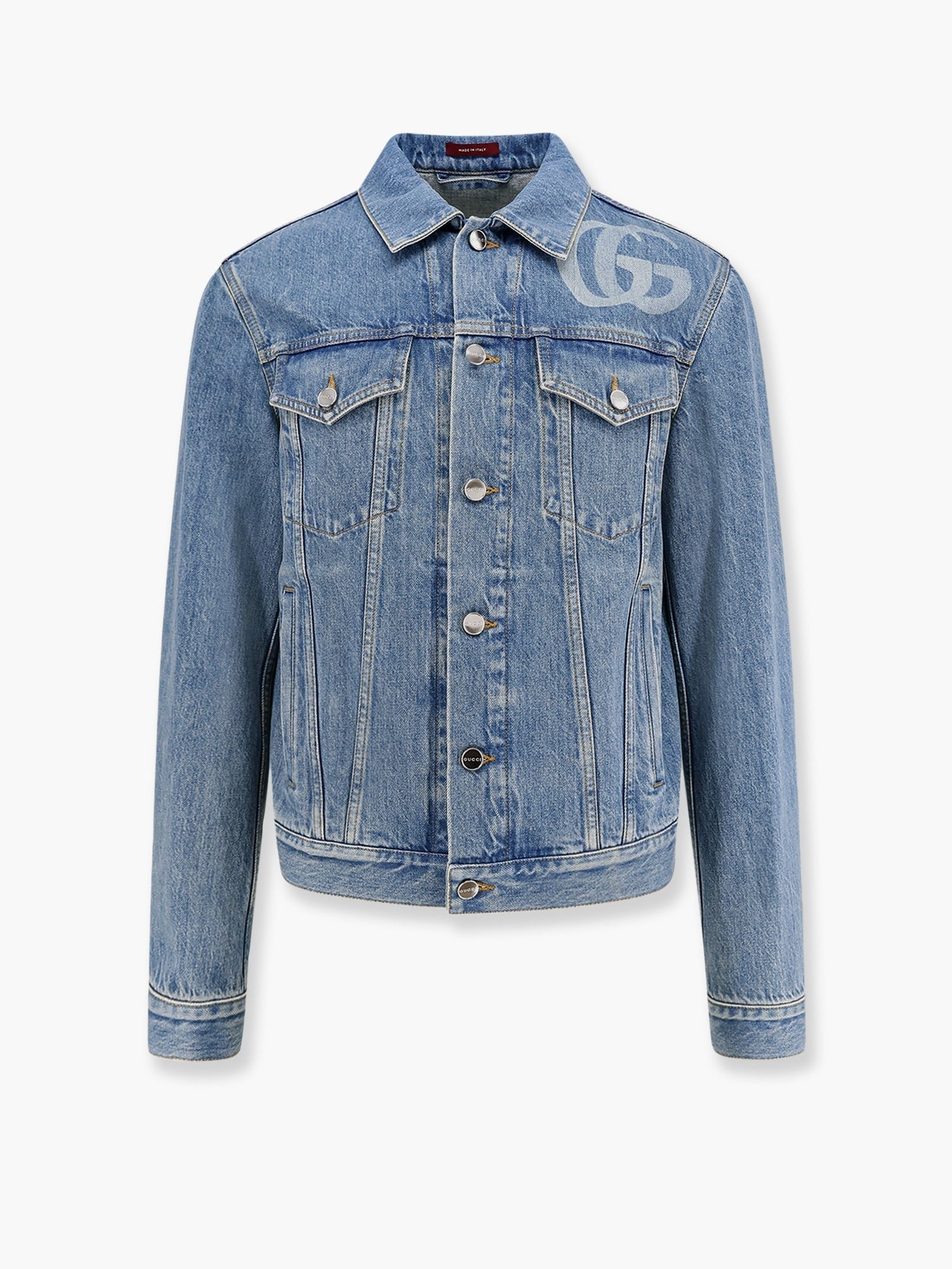 Gucci - Gucci Denim Jacket With Lasered Double G - Men’s Tops
