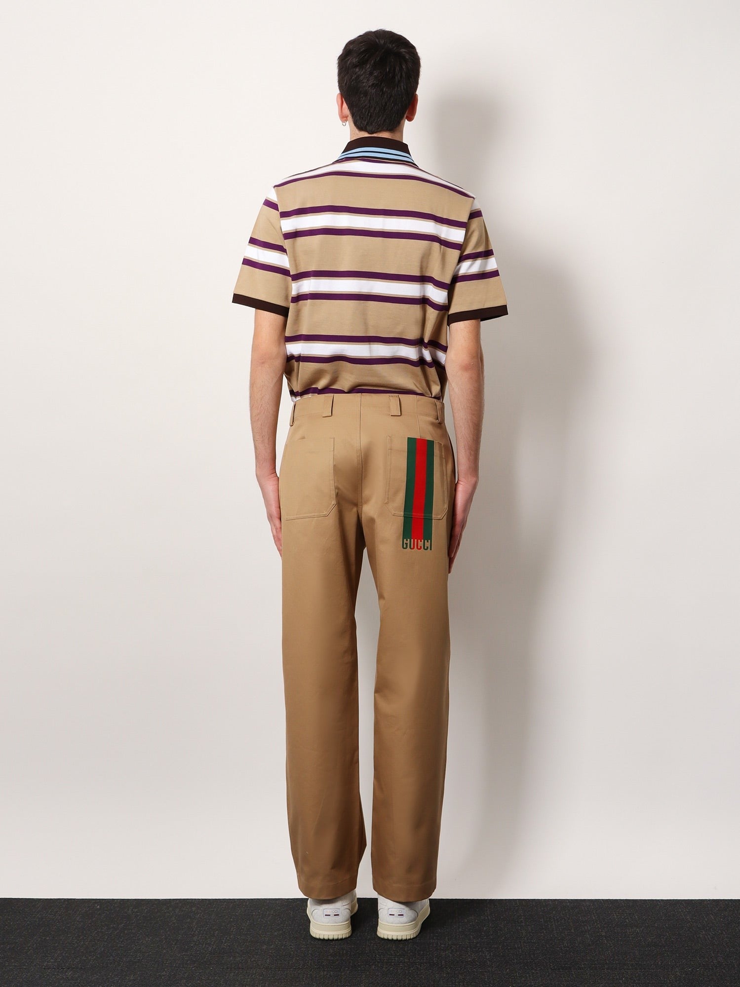 Gucci - Gucci Cotton Trouser With Web Detail - Men’s Pants