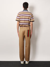 Gucci - Gucci Cotton Trouser With Web Detail - Men’s Pants