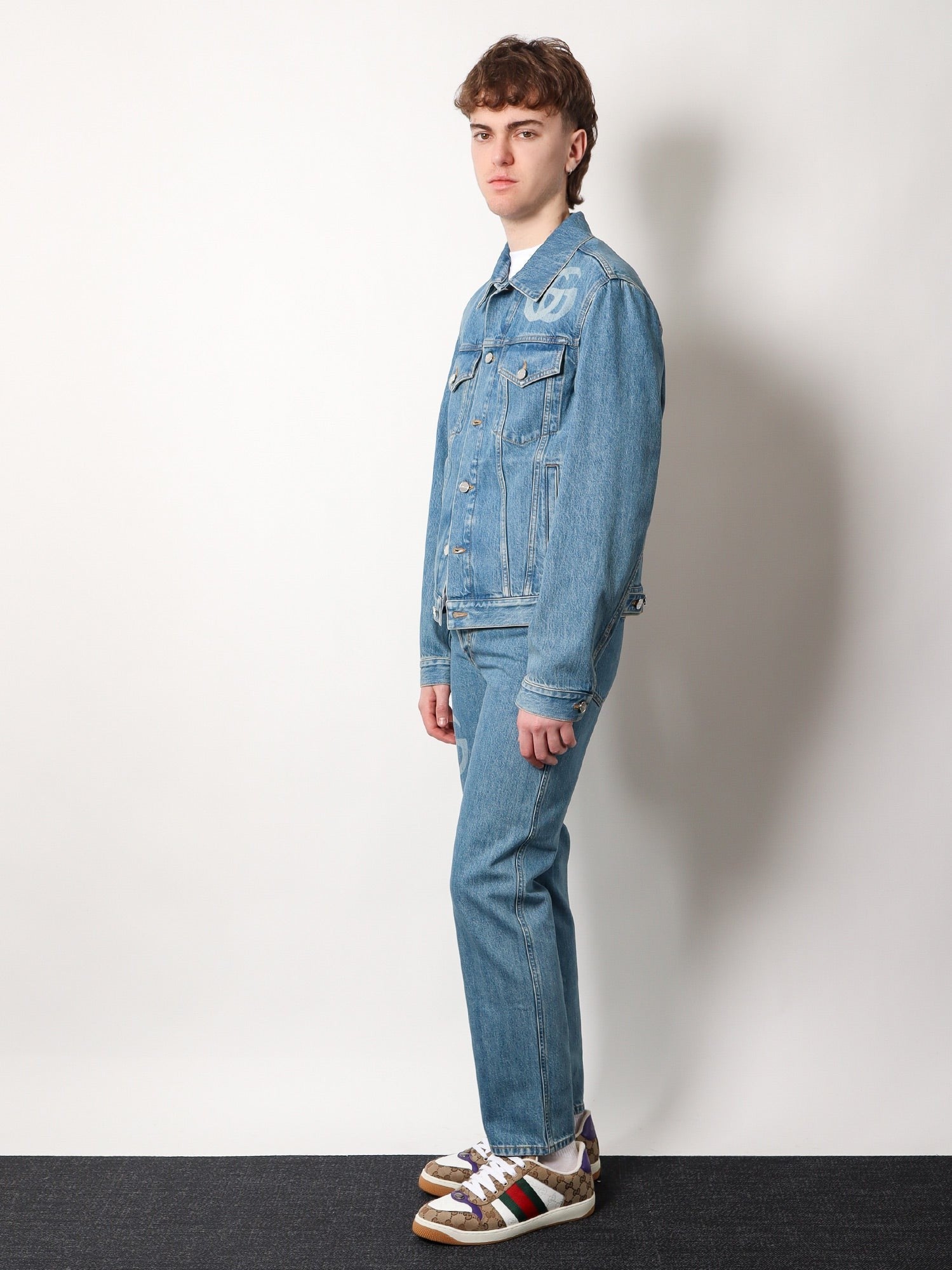 Gucci - Gucci Denim Jacket With Lasered Double G - Men’s Tops
