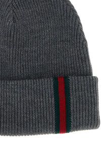 GUCCI - GUCCI - Web detail beanie - Men’s Accessories