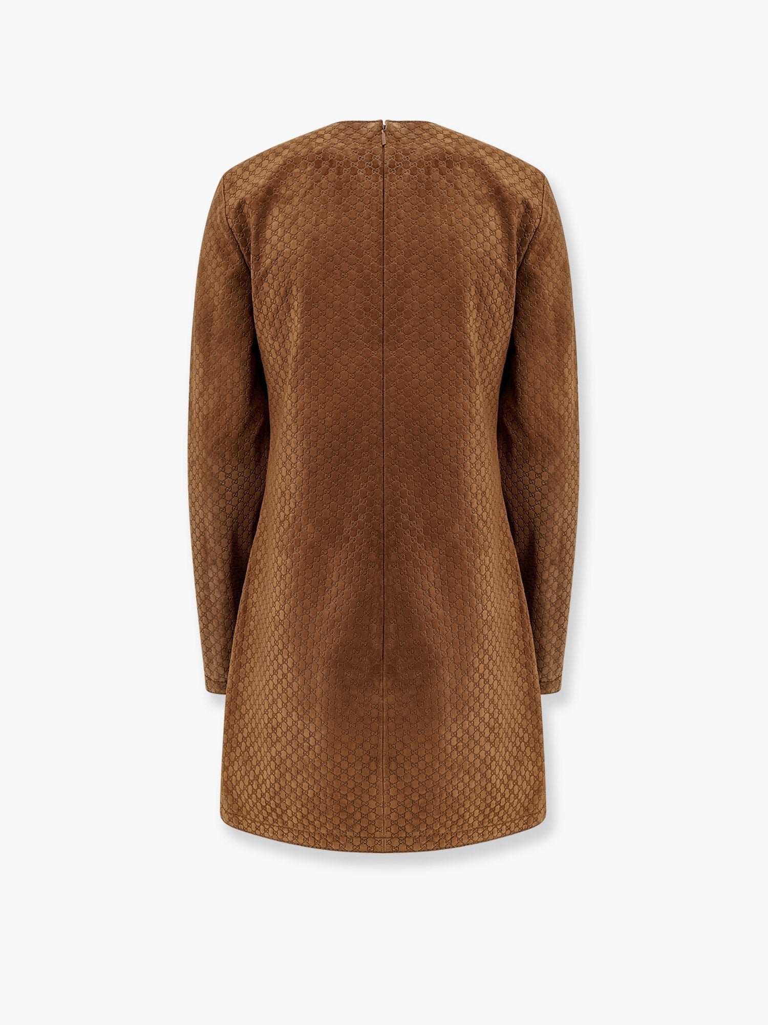 Gucci - Gucci Suede Short Dress With All Over Gg Logo - Women’s Clothing