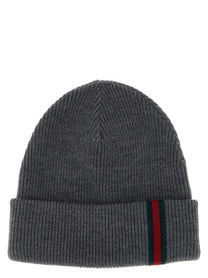 GUCCI - GUCCI - Web detail beanie - Men’s Accessories