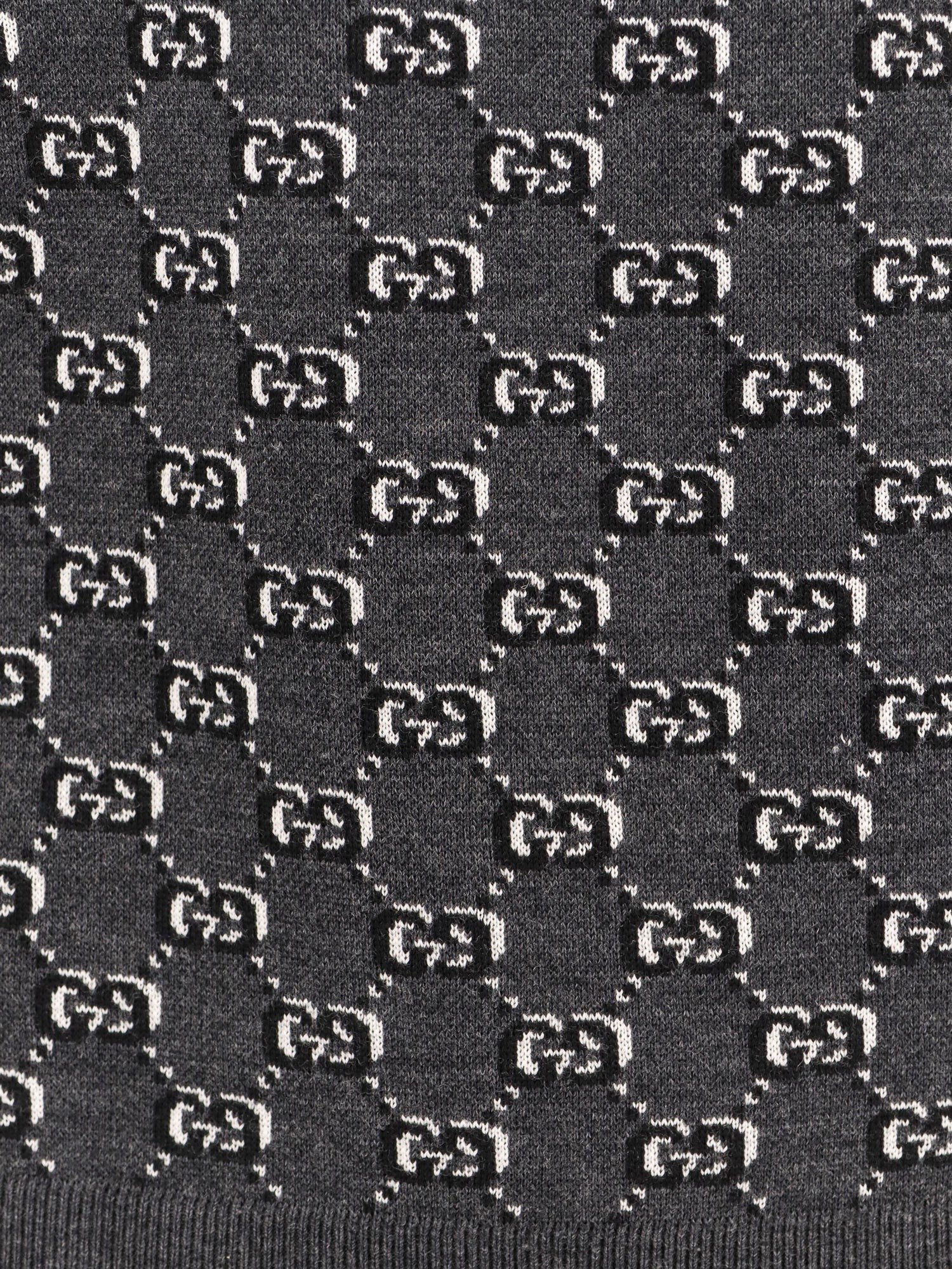 Gucci - Gucci Wool Sweater With All Over Gg Motif - Men’s Knitwear