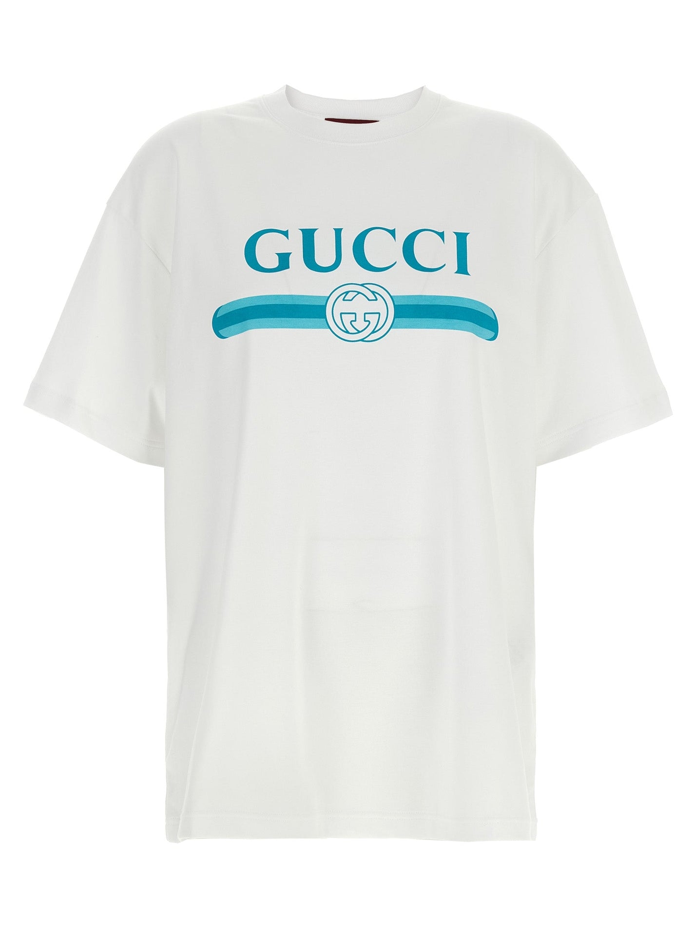 GUCCI - GUCCI - ’Gucci Incrocio GG e Web’ print T-shirt - Women’s Top