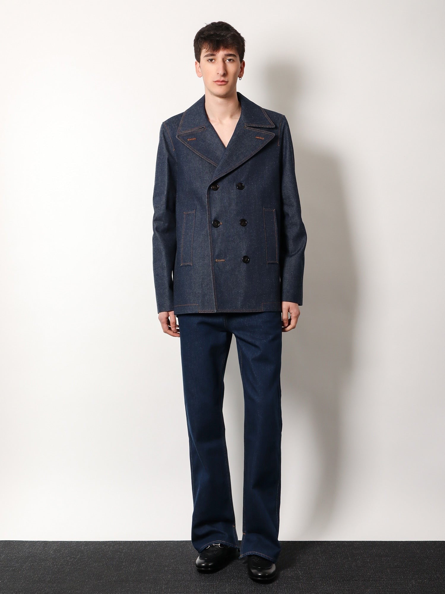 Gucci - Gucci Denim Peacoat With Contrasting Stitching - Men’s Tops