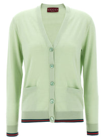 GUCCI - GUCCI - Cardigan Web - Women’s Knitwear