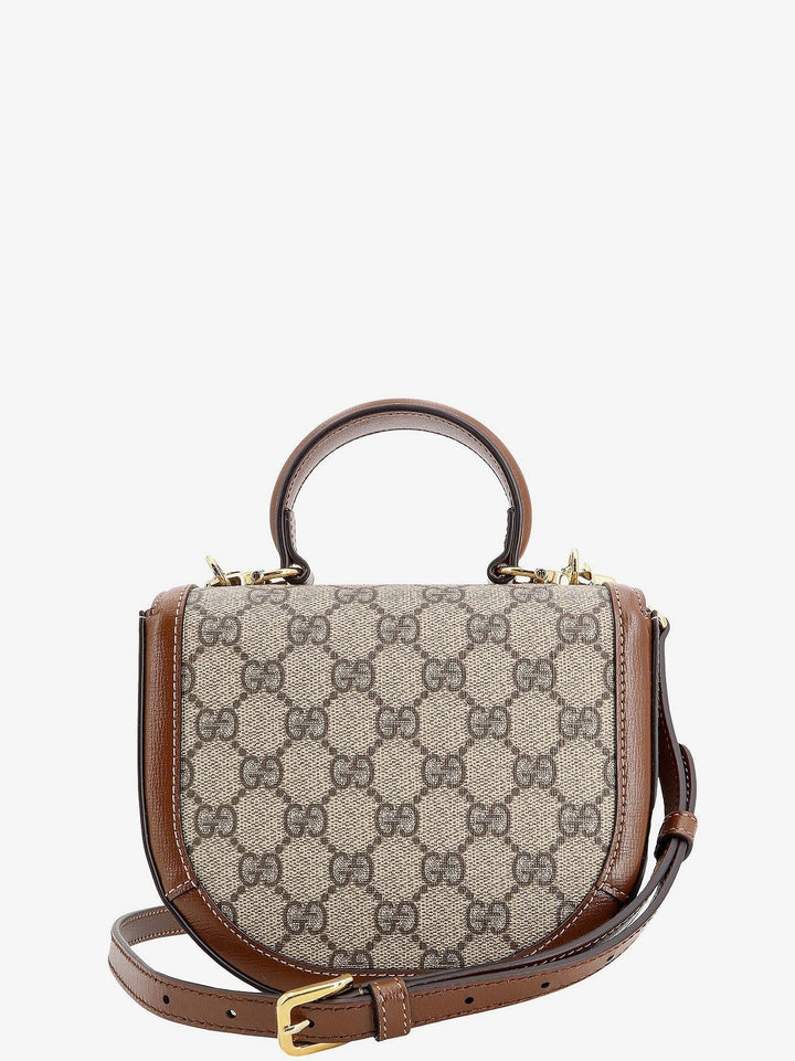 Gucci - Gg Supreme Fabric And Leather Handbag With Iconic Horsebit - Home->Woman->Bags->Handbags