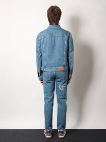Gucci - Gucci Denim Jacket With Lasered Double G - Men’s Tops