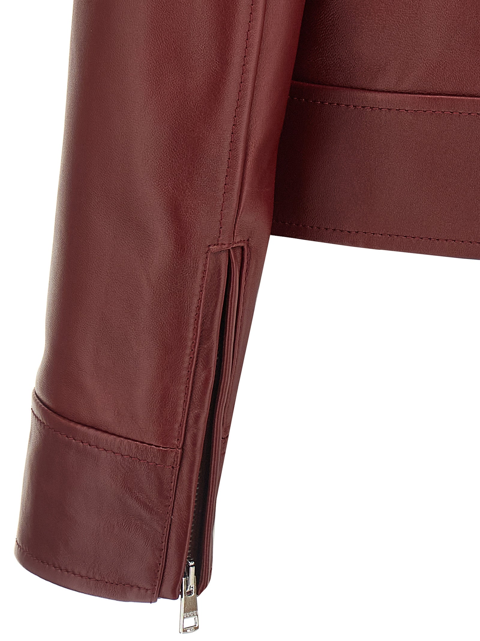 GUCCI - GUCCI - Leather biker jacket - Women’s Outerwear