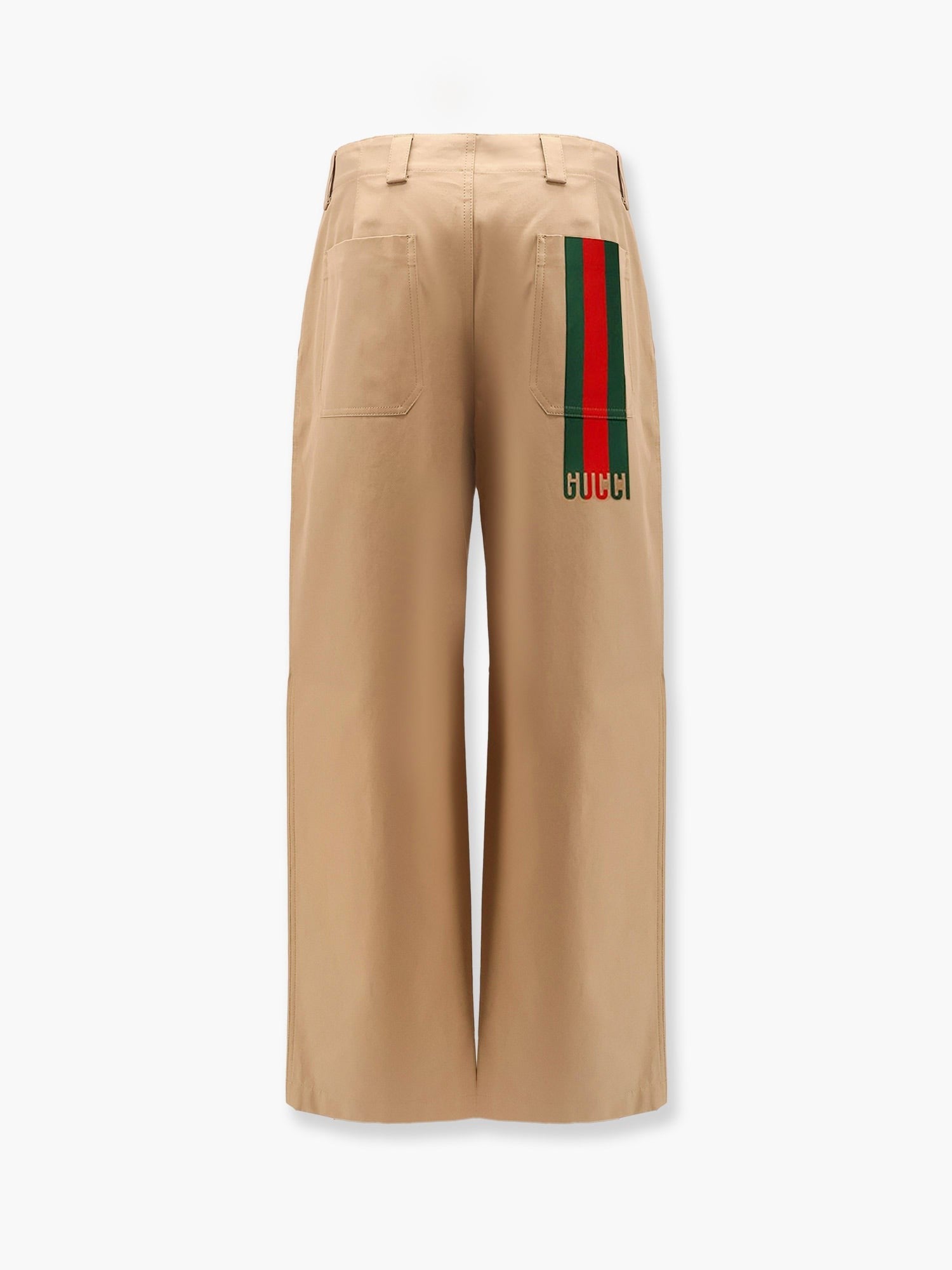 Gucci - Gucci Cotton Trouser With Web Detail - Men’s Pants