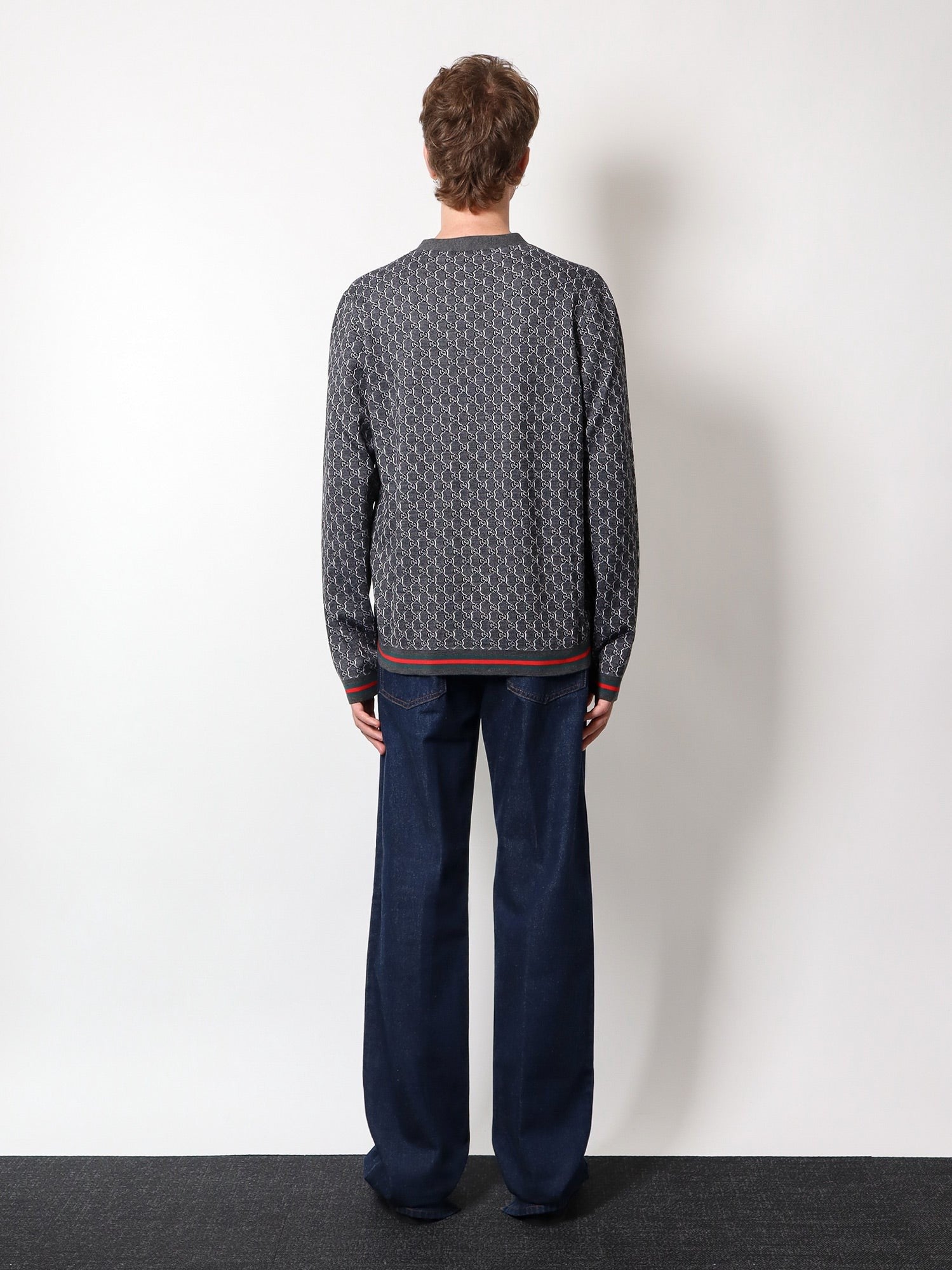 Gucci - Gucci Wool And Silk Cardigan With Gg Motif - Men’s Knitwear