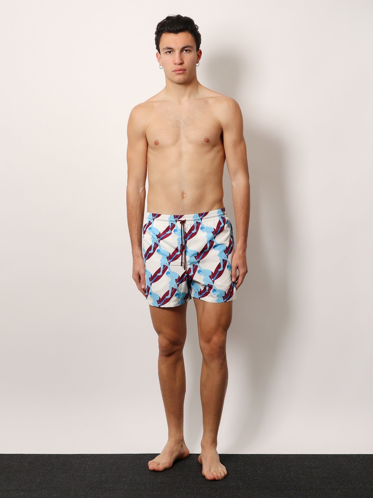 Gucci - Gucci Nylon Swim Trunk With Surfer Print - Men’s Clothing