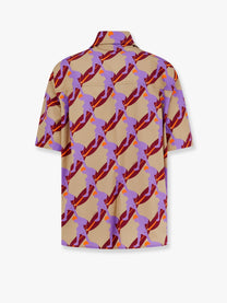 Gucci - Gucci Bowling Cotton Popeline Shirt With All Over Surfer Print - Men’s Tops