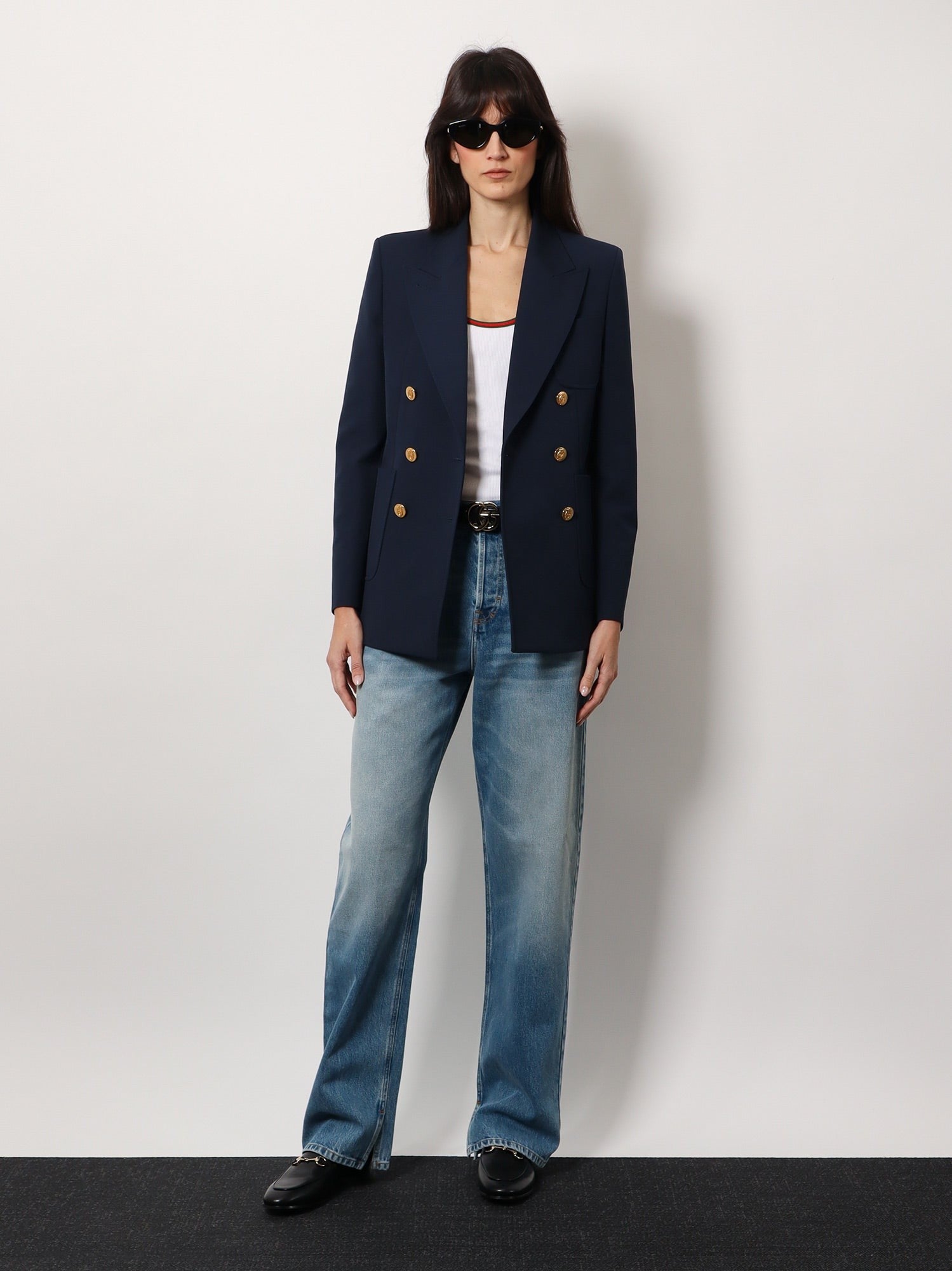 Gucci - Gucci Cotton Blazer With Iconic Gucci Crest Buttons - Women’s Clothing