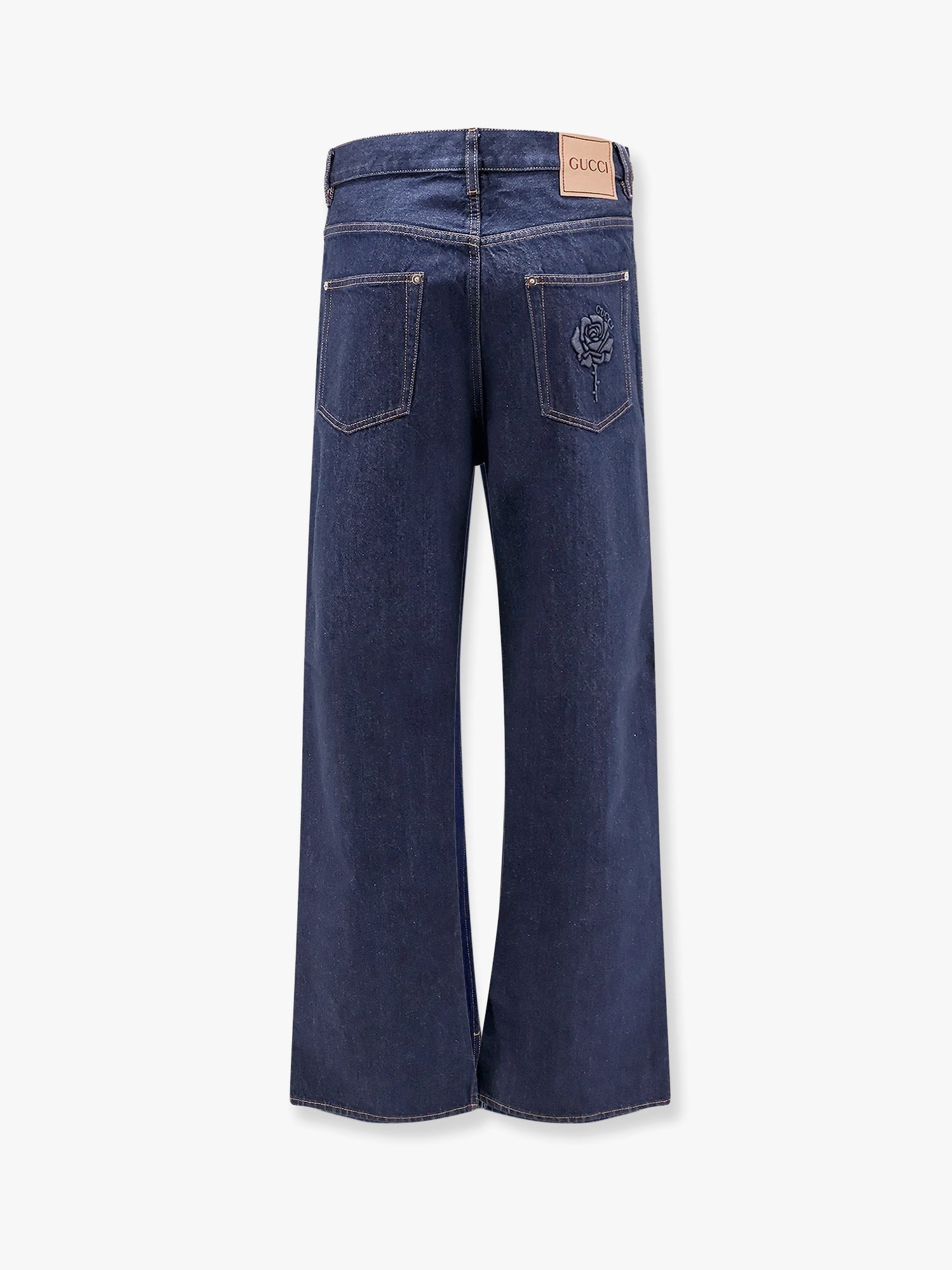 Gucci - Gucci Cotton Jeans With Back Floral Print - Men’s Clothing