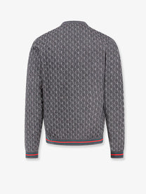 Gucci - Gucci Wool And Silk Cardigan With Gg Motif - Men’s Knitwear