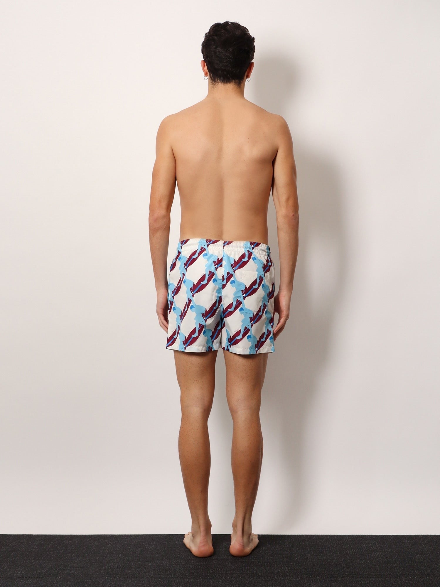 Gucci - Gucci Nylon Swim Trunk With Surfer Print - Men’s Clothing