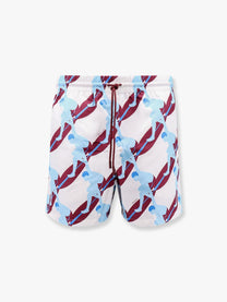 Gucci - Gucci Nylon Swim Trunk With Surfer Print - Men’s Clothing