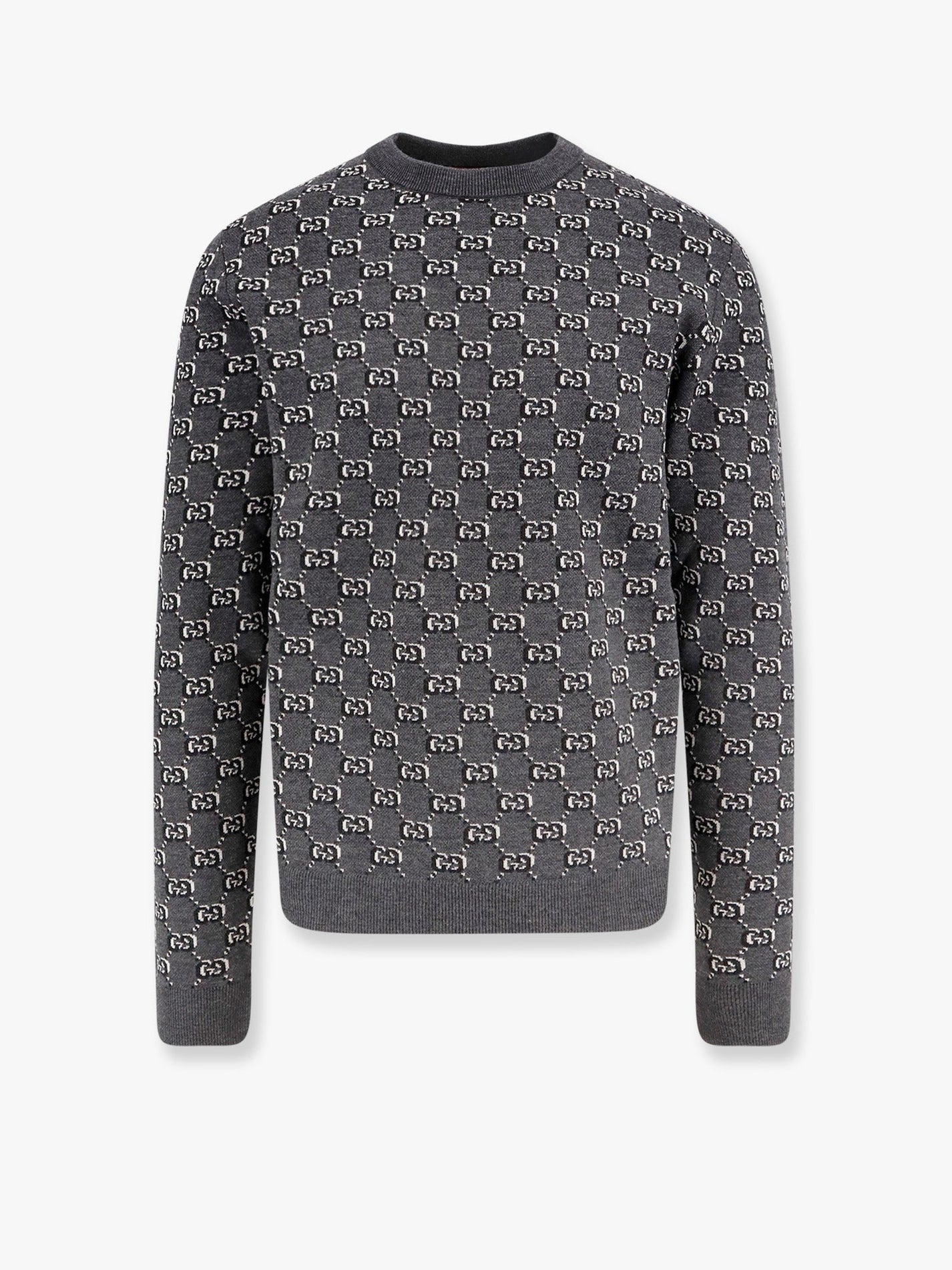 Gucci - Gucci Wool Sweater With All Over Gg Motif - Men’s Knitwear