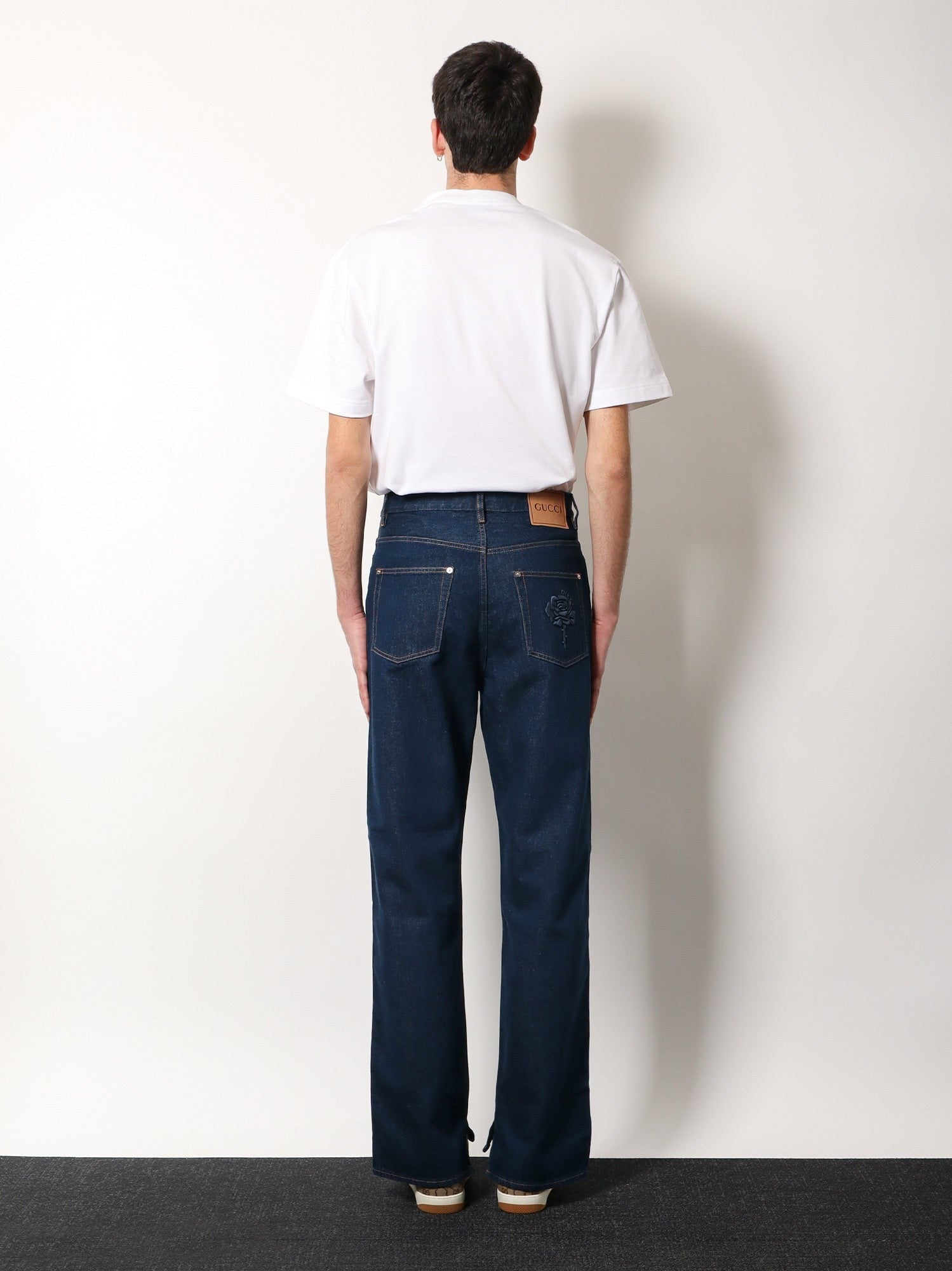 Gucci - Gucci Cotton Jeans With Back Floral Print - Men’s Clothing