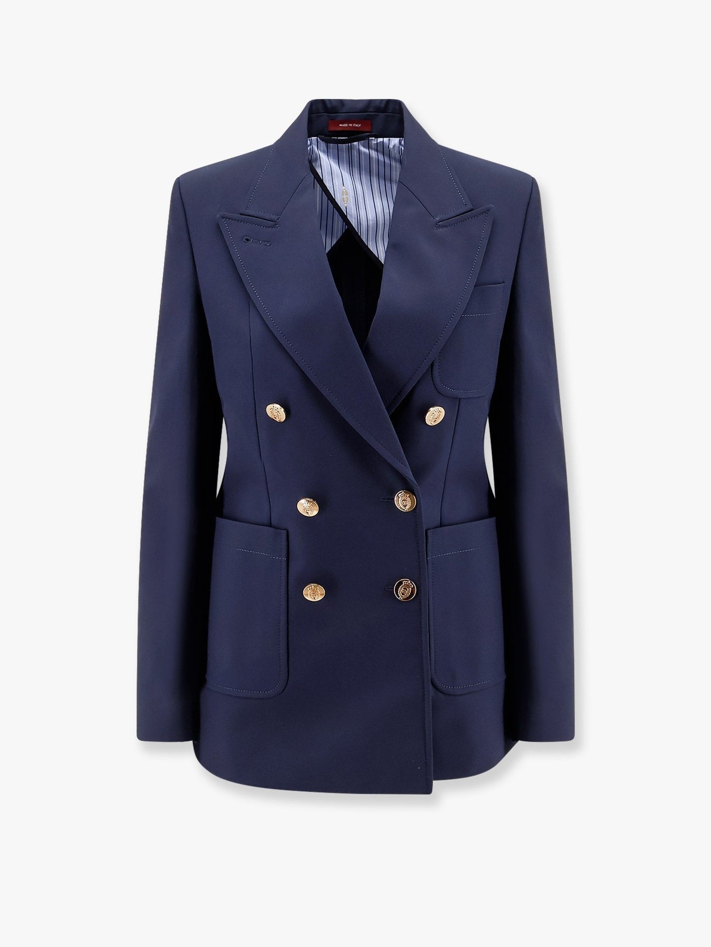 Gucci - Gucci Cotton Blazer With Iconic Gucci Crest Buttons - Women’s Clothing