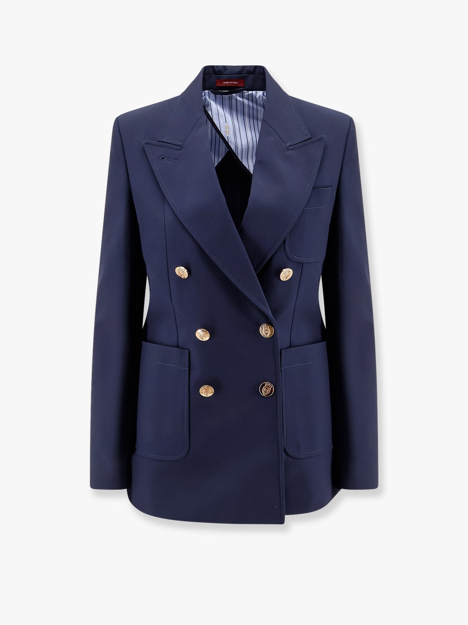 Gucci - Gucci Cotton Blazer With Iconic Gucci Crest Buttons - Women’s Clothing