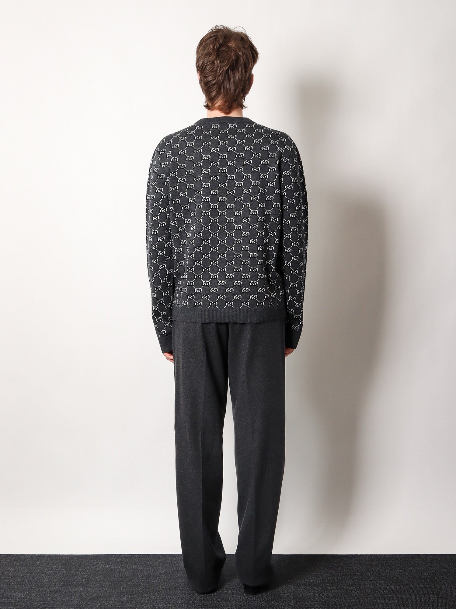 Gucci - Gucci Wool Sweater With All Over Gg Motif - Men’s Knitwear