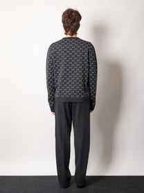 Gucci - Gucci Wool Sweater With All Over Gg Motif - Men’s Knitwear