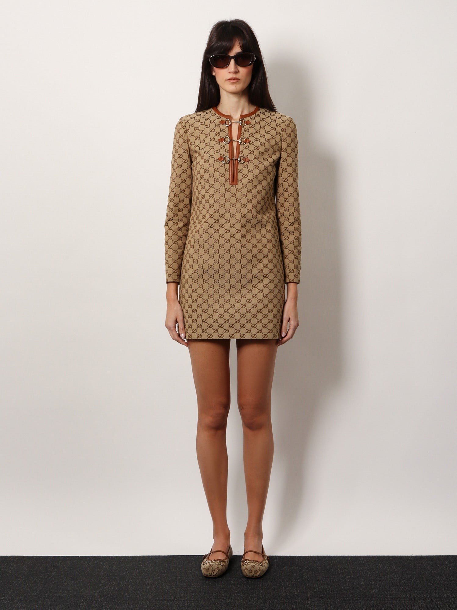 Gucci - Gucci Cotton Blend Dress With All Over Gg Print - Women’s Clothing